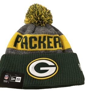Green Bay Packers Knit Winter Hat Beanie New Era Cap On Field‎ Sideline NWT